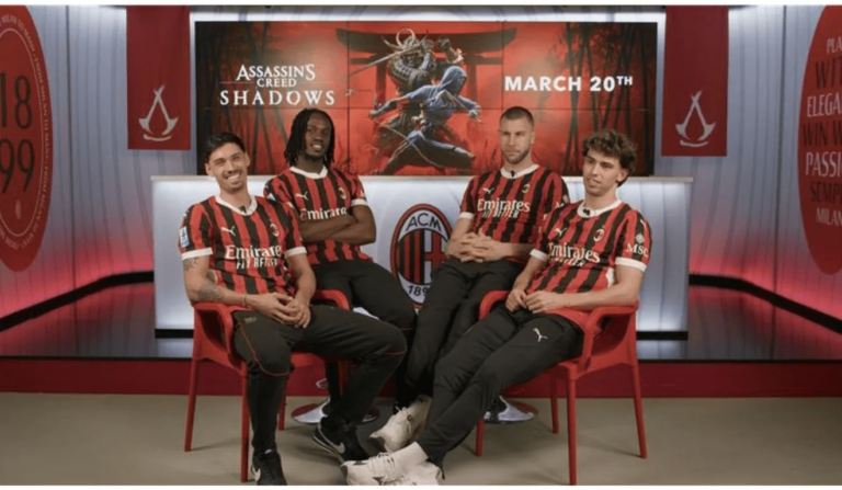 ubisoft-promove-lancamento-de assassin’s-creed-shadows com-jogadores-do-ac-milan